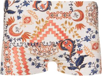 Lygia & Nanny Tijuca botanical-print swimming trunks - men - Elastane/Polyamide - 38 - White