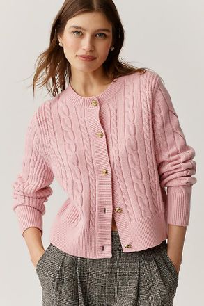 Barbour Elina Cable-Knit Cardigan Sweater