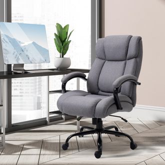 STILVORA Sedia Da Ufficio Ergonomica, Altezza Regolabile, Funzione Basculante, Seduta Imbottita Spessa, Grigio Chiaro