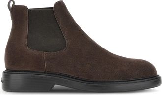 Hogan Brown Suede Chelsea Boots with Elastic Side Panels