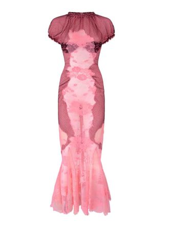The Attico Das Attico Pink Lace Midikleid
