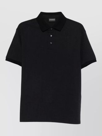Emporio Armani textured cotton polo shirt
