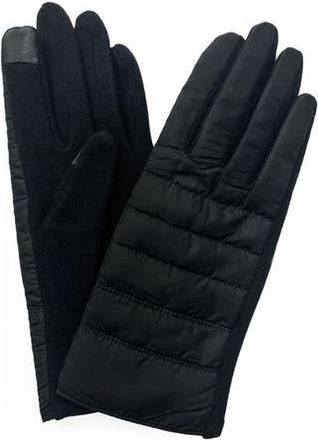 MARCUS ADLER Puffer Quilted Jersey Touchscreen Gloves in Black at Nordstrom Rack