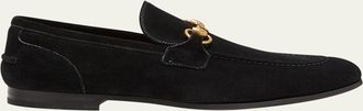Gucci Mens Jordaan Suede Bit Loafers