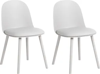 Beliani Conjunto De 2 Sillas De Comedor De Piel Sint&eacute;tica Con Estructura Sint&eacute;tica Gris Claro Ankeny