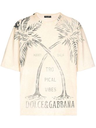 Dolce & Gabbana T-shirt con stampa - Toni neutri