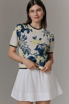 Maeve Maxine Puff-Sleeve Sweater Tee