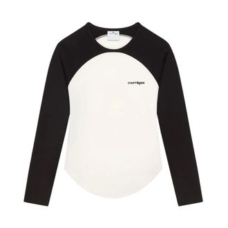 Courr&egrave;ges Dames, Tops, Wit, Maat: M Katoen