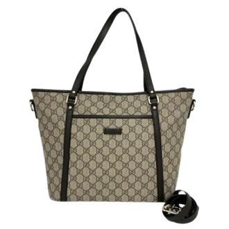 Gucci Pre-owned Tote Bags, female, Brown, Size: ONE SIZE Pre-owned GG Supreme Leather 2way Bag