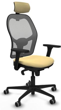 Piqueras y Crespo Jorquera Sincro Malla Gris Similpiel Crema Brazos 3d Base Nailon Cabecero 2d Ruedas 65mm Engomada