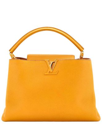 Louis Vuitton Yellow Leather Capucines Bag Mm (Authentic Pre-Loved)