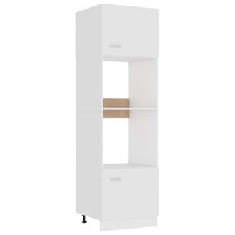 Berkfield Home Microwave Cabinet White 60x57x207 cm Engineered Wood | Size: 60 x 57 x 207 cm