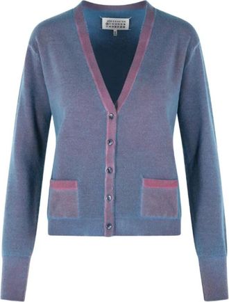 Maison Margiela V-hals Cardigan met opgestikte zakken - Dames - Vesten - Veelkleurig - M - Wol - Truien & Vesten