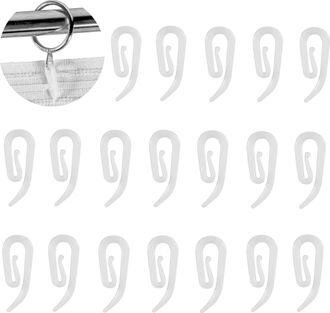 OEM 200 Ganchos De Pl&aacute;stico Para Cortinas, Para Rieles De 28 X 12 Mm, Clips Blancos Para Cortinas De Ducha, Cortinas, Caravanas, Textiles Para El Hogar, S