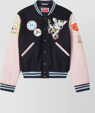 Kenzo wool varsity jacket badges and patches