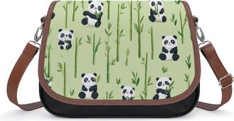 Generic Cute Panda Crossbody Bag Womens Handbag PU Message Bags Shoulder Purse with Adjustable Strap