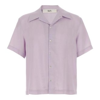 S&eacute;fr Stijlvolle Noam Shirt voor Mannen - Heren - Korte mouwen Overhemden - Paars - M - Overhemden