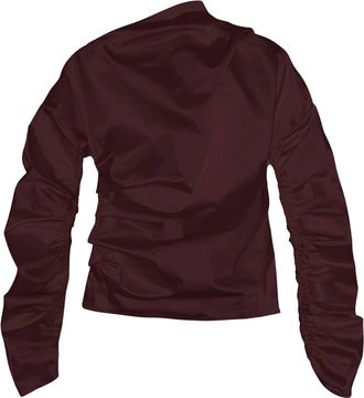 Ganni Womens Ruched Top In Mauve Wine