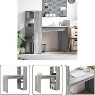 vidaXL Scrivania moderna - Scrivania Grigio Sonoma 113 x 54 x 120 cm Legno multistrato