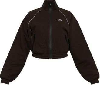 Balenciaga Logo Sweatshirt - Dames - Vesten met rits - Bruin - S - Katoen - Hoodies & sweatvesten