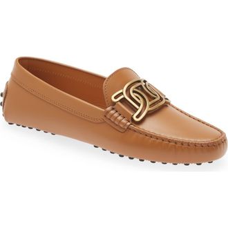 Tod's Gommini Catena Forata Chain Buckle Driving Shoe in Kenia Scuro at Nordstrom, Size 9Us