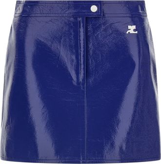 Courr&egrave;ges Blue Reedition Vinyl Skirt