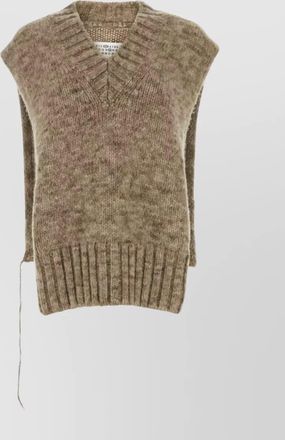 Maison Margiela blend v-neck alpaca vest