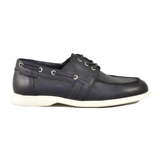 A.Testoni Portofino Boat Leren Schoenen - Heren - Bootschoenen - Zwart - 41 EU - Leer - Schoenen