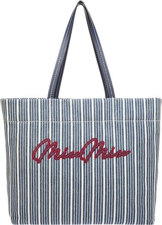 Miu Miu Riga Denim & Leather Tote