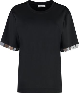 Paco Rabanne Womens Viscose Crew-neck T-shirt - Black - Size Small