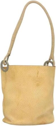 Prada Pre-owned Leather prada-bags - Dames - Vintage Schoudertas - Beige - ONE Size - Leer - Vintage