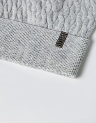 Brunello Cucinelli M16192469C072 Cable Knit Beanie - Gray