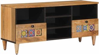 vidaXL TV Cabinet Natural 100 x 33.5 x 46 cm Solid Mango Wood vidaXL