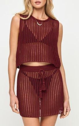 L*Space Sander Open Stitch Cover-Up Tank in Sangria at Nordstrom Rack, Size X-Small