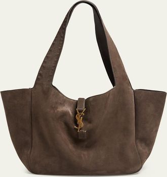 Saint Laurent Bea YSL Cabas Tote Bag in Suede