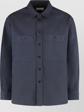 Christophe Lemaire utility overshirt cotton twill multiple pockets