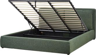 Beliani Ottoman Bed Fabric BAJONNA 180 x 200 cm (EU Super King) Dark Green