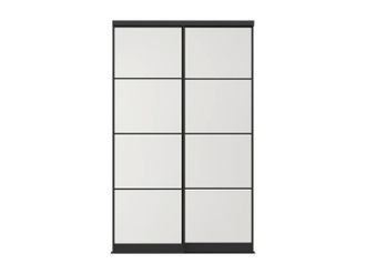 Vente-Unique Ante Scorrevoli Per Armadio In Acciaio Nero E Vetro Temperato Opaco H250 X L130 Cm - Aterma