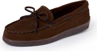Minnetonka Mens Everyday Moc Suede Moccasin Loafers, Chocolate, 6 UK
