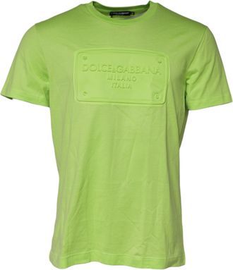 Dolce & Gabbana Embossed Logo Cotton T-Shirt - Green