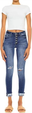 Kancan Norah High Rise Ankle Skinny Jeans In Medium Wash