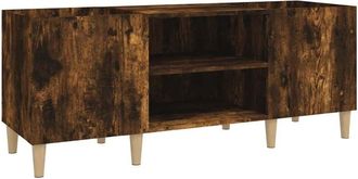 vidaXL Vidaxl - Mueble discos madera contrachapada roble ahumado 121x38x48 cm