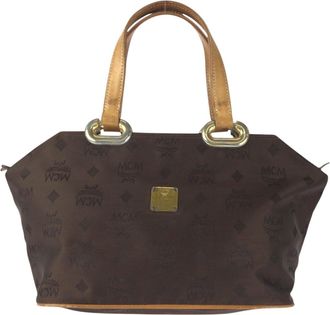 MCM Mcm Brown Nylon Leather Handbag Tote Bag (Pre-Owned)