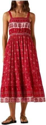 Pepe Jeans London Maxi Jurken - Dames - Casual kleedjes - Rood - L - Kleedjes