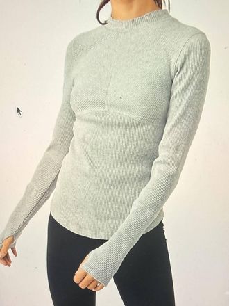 Free People Laura Long Sleeve Rib Top In Heather Grey