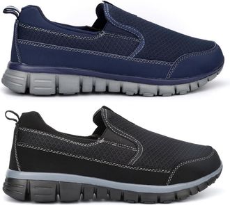 Generic Mens Slip On Trainers Mens Memory Foam Trainers Size 7 Boys Slip On Shoes Size 8 Lightweight Shoes Memory Foam Shoe Lightweight Trainer Sizes 6-12 Nav