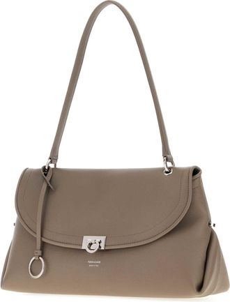 Ferragamo Womens Dove Grey Leather Sofia 2026 Handbag Warmtaupetestadimorotestadimoro Borse A Tracolla Bag