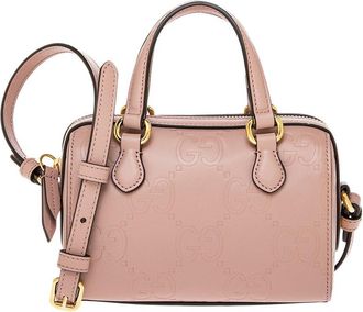 Gucci Super Mini Gg Leather Top Handle Top Handle Bag