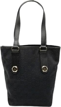 Gucci Pre-owned Canvas Tote - Dames - Vintage Shopper - Zwart - ONE Size - Vintage