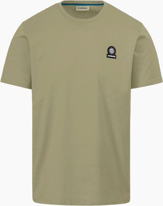 Sandbanks Mens SANDBANKS BADGE LOGO T-SHIRT ARMY GREEN - Size: 42
